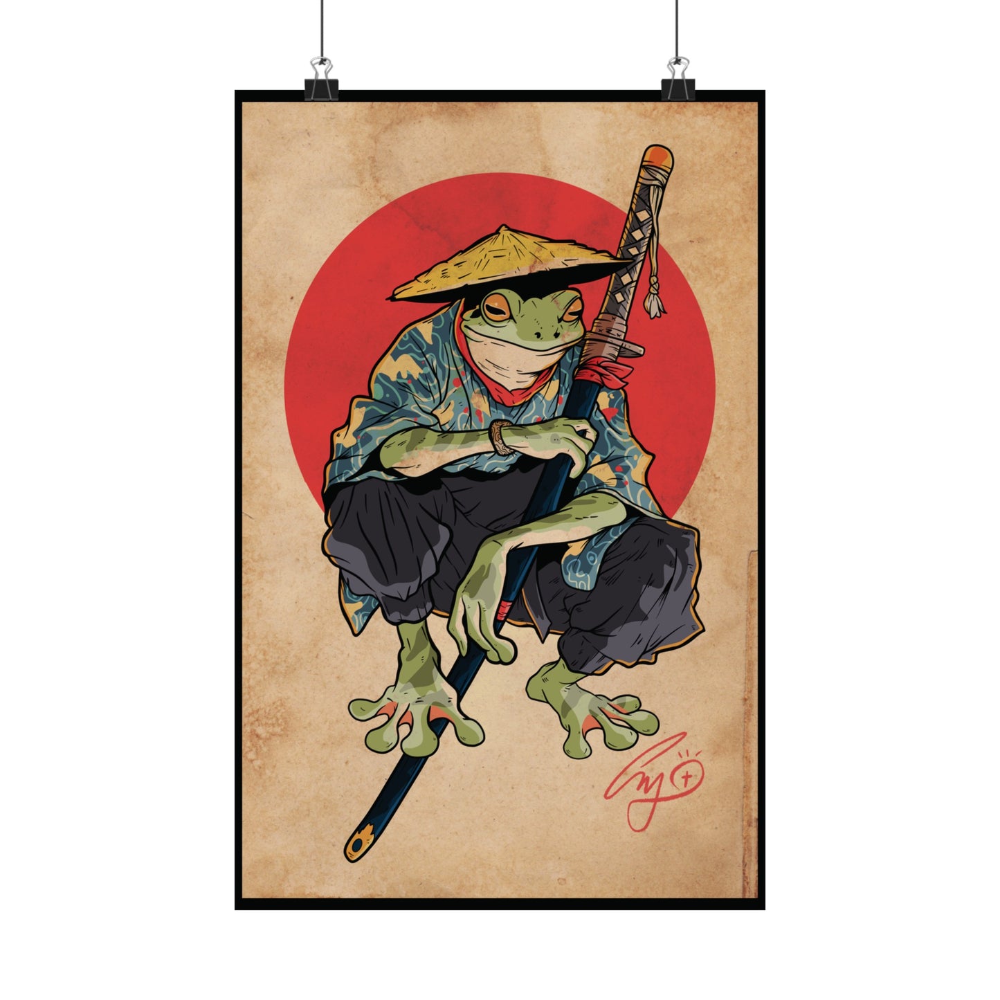 Hopper Hashimoto, the Amphibious Ronin Tea Stained Print - Multiple Sizes * NOT FRAMED *