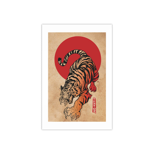 Fierce Elegance: Premium Satin Tiger Art Print (300gsm)